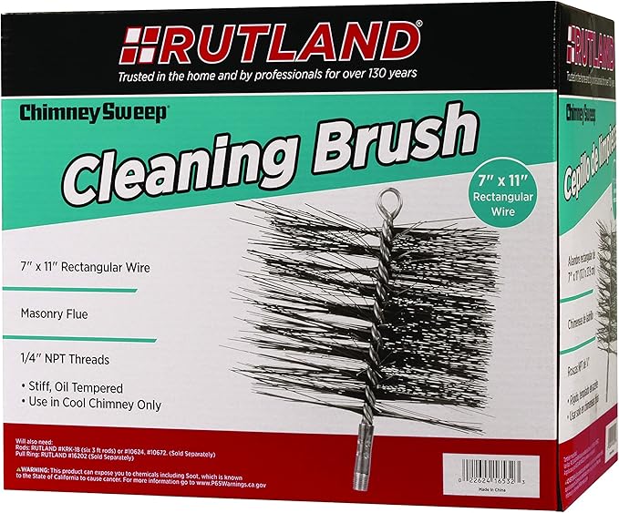 Rutland 11" X 7" Rectangular, Wire, 1/4" Pipe Thread Chimney Sweep