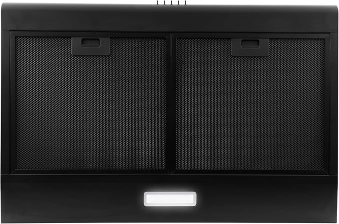 COSMO COS-5MU30-BK 30 in. Delta Collection Ducted Under Cabinet Range Hood, Button Controls, Reusable Filters, LED Lights in Matte Black