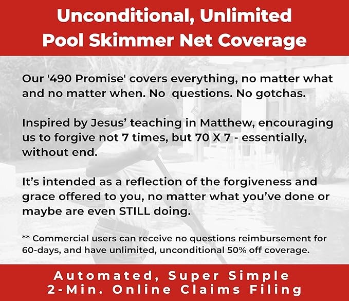 ProTuff 13" Spa Silt Net for PROS – “490 Promise” Unlimited, Unconditional Replacement - Heavy Duty Ultra Fine Mesh Silt & Sand Skimmer Cleans 3X Faster Than Vacuum - 13 inch Leaf Rake Bag for Pollen