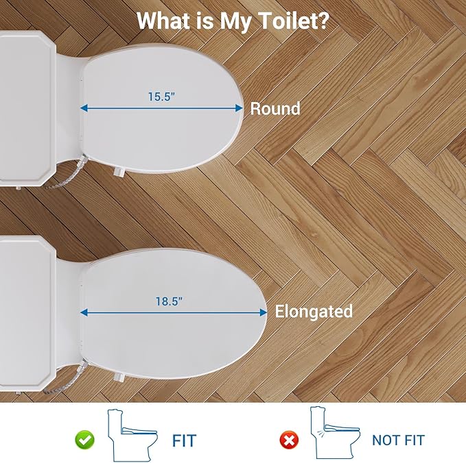 Non-Electric Elongated Bidet Toilet Seat with Self-Cleaning Dual Nozzles, Soft-Close Quiet Lid, Adjustable Water Spray, Easy Installation, White Finish for Comfort