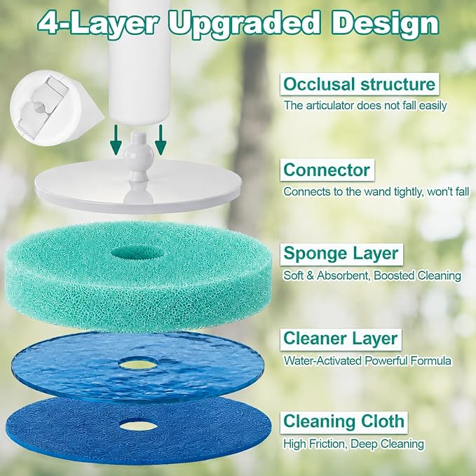 Disposable Toilet Brush with Wall Mounted Holder, 24 Toilet Wand Refills | Touch-Free Brush with One-Button Release, Bathroom Cleaning Set for RV & Small Bathroom, Light Agarwood Scent