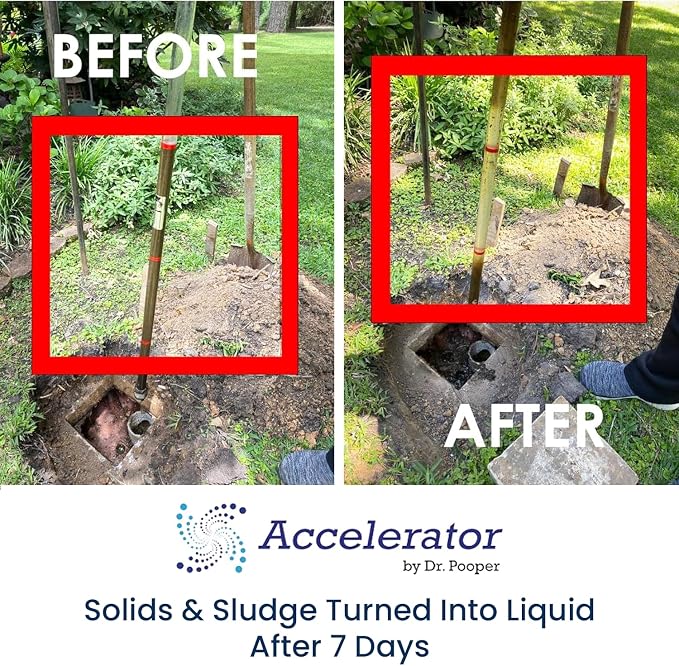 Accelerator by Dr. Pooper Drain Field Cleaner Tablets (20 Count) - Septic Tank Treatment for Clogs, Odor & Sludge - 90% Less Plastic - 10 Month Supply - Aerobic & Anaerobic Systems - Easy Flush