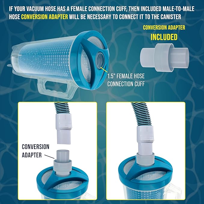 U.S. Pool Supply Pool Leaf Catcher - Heavy Duty Inline Pool Leaf Canister, Vacuum for Inground Cleaner - Cleaning Filter Basket & Mesh Bag, Catch Leaves Debris, Compatible Replacement for Most Brands