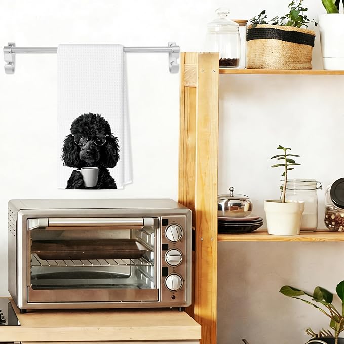 Funny Labradoodle Kitchen Towels, Dog Kitchen Accessories, Dog Chef Gifts for Women Decorative Hand Towels for Kitchen Decor, Coffee Lovers Gifts Dish Tea Towel, 16x24 Inch