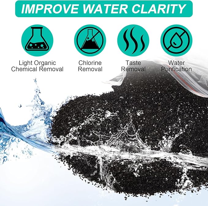 Threlaco 10lbs Activated Charcoal Powder Bulk Granular Activated Carbon (Gac) Coconut Charcoal Pellets for Water Filtration Air Filter(0.02 x 0.07 Inch)