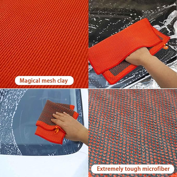 12 x 12 Inch Clay Towel Auto Detailing, Auto Detailing Clay Mitt 1 Pack 8.5x5.7 inches