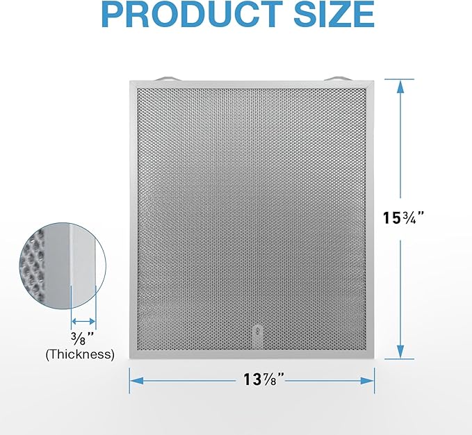 2 Pack S99010430-002 Range Hood Filter 15-3/4" x 13-7/8" x 3/8" Compatible with Broan Nutone Kenmore range hoods,Replaces 4512880 99010430-002 Range Hood Aluminum Grease Filter