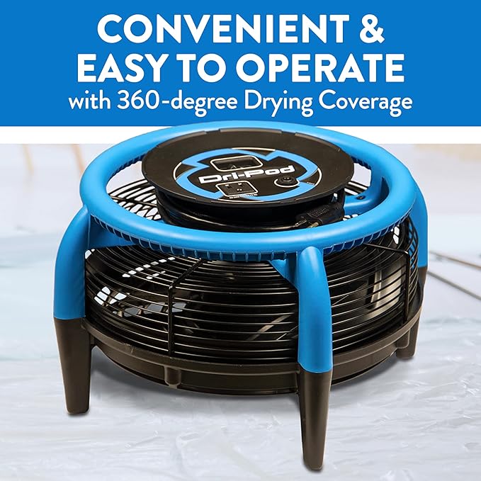 Dri-Eaz Dri-Pod Pro Omnidirectional Floor and Carpet Dryer, Ventilating Floor Dryer for Boats, RVs and Residential Use