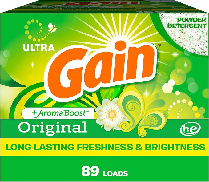 Gain Powder Laundry Detergent, Original Scent, 89 Loads, 82 OZ