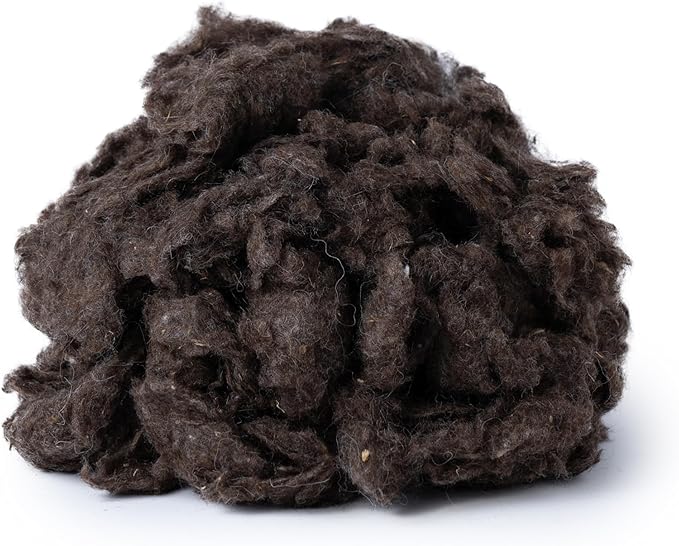Kondoos 1 Lb Natural Washed Wool Noil w/Debris Batting Stuffing for Crafts, Quilting, Stuffed Animals, Cushions, Felting, Dryer Balls, Knitted Toys Insulation Fawn
