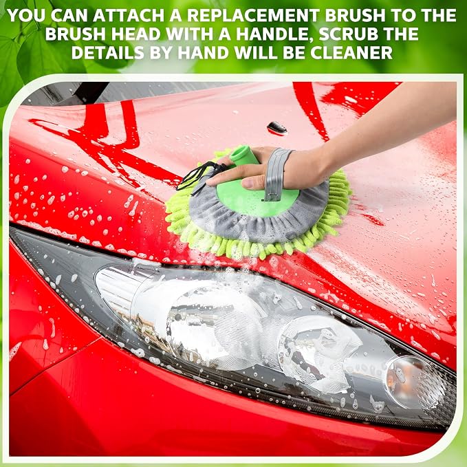 Layhit 10 Pcs Car Wash Mitt Set, Brush Not Included, Microfiber Mitt Cleaning Car Truck Washing Tools Kit RV Pickup Chenille Scratch Replacement (Multicolor)