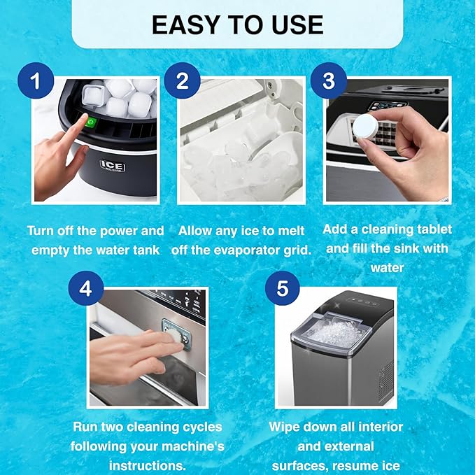 flowcheer Ice Maker Cleaner Tablets, Cleaning and Descaler for Countertop and Home Ice Machines&Coffee Maker Cleaner&Descaler Tablets(12-Pack)