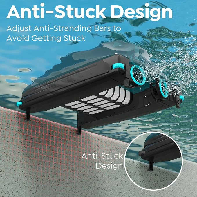Pleco SK01 Solar Powered Pool Skimmer Robot with APP, Auto Surface Cleaning, 24/7 Cleaning, Dual Charging Modes, Obstacle Avoidance, Large Filter, Ideal for Most Pool Surfaces(Black Blue)