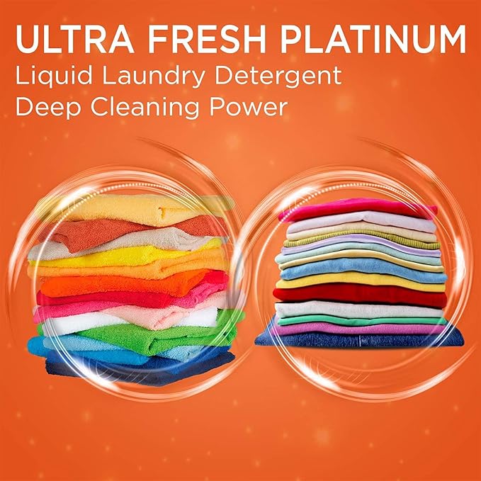 Ultra Fresh 6X Platinum 5 Gal Laundry Detergent, Original Blue Bundled with 2 Pack Platinum 6X Laundry Detergent Sheets with Fragrance and Dye Free