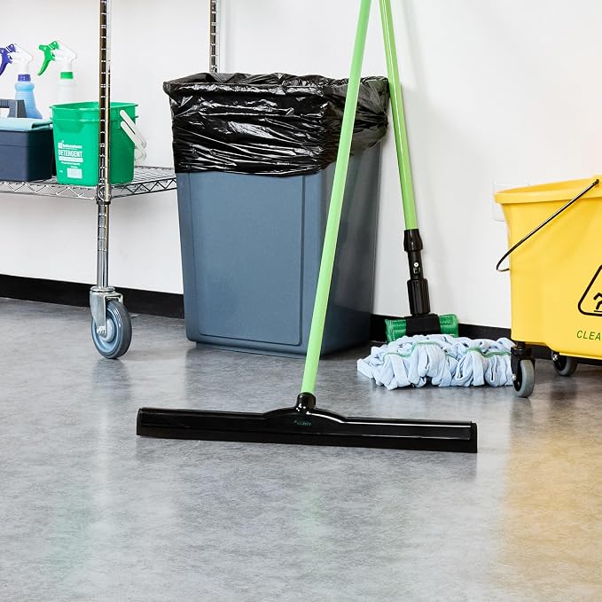 Restaurantware-SQUEEGEE ONLY: Clean Tek Professional 24 Inch Floor Squeegee, 1 Broom With Foam Blade - Handle Sold Separately, Heavy-Duty, Black Plastic Wiper For Bathroom Floor