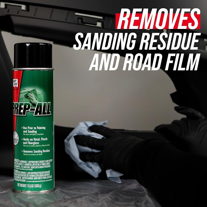 KLEAN-STRIP Prep-All Wax and Grease Remover, Fast-Acting Degreaser, Effective on Metal, Plastic, Fiberglass, Automotive DIY, 13.5 Ounce Aerosol
