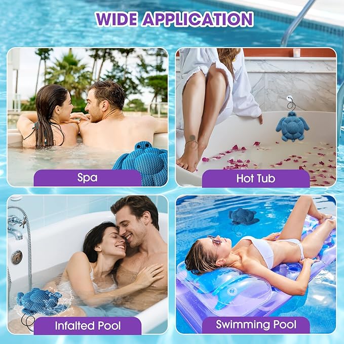 Hot Tub Scum Absorber, 2 Pack Hot Tub Accessories for Adults, Turtle Hot Tub Sponge Scum Cleaner Gifts for Spa, Reusable Oil Absorbing Scumbug Remover Keeps Water Clean