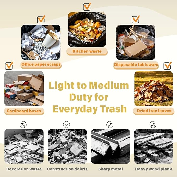 50 55 60 Gallon Trash Bags, 100 Count High Density Garbage Bags, Recycling Trash Can Liners, Sturdy & Tear-Resistant Large Black Bag for Kitchen Yard Outdoor Commercial Use, Lawn Leaf Waste Bags