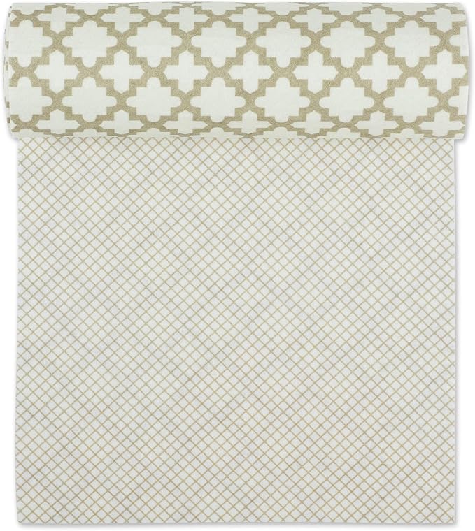 DII Shelf Liner Collection Non-Adhesive Cut to Fit, Cream Lattice, 12x120, 2 Piece