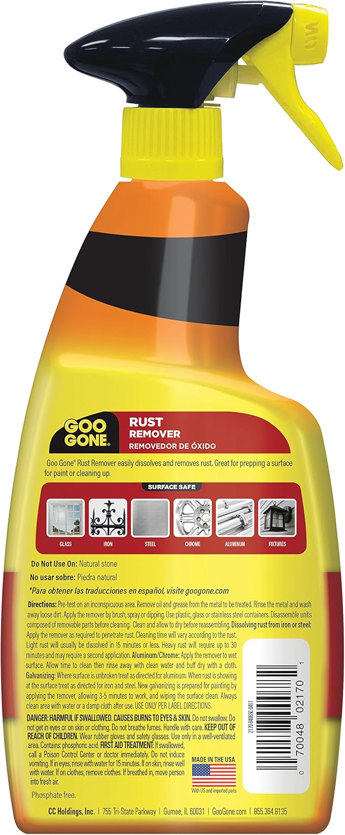 Goo Gone Rust Remover - Outdoor and Indoor Metal Rusting Remover- 24 fl oz