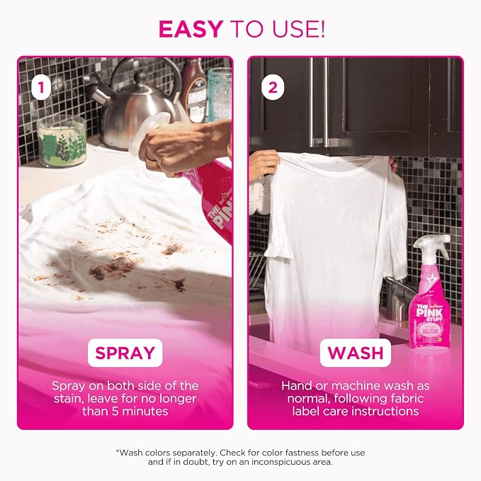 Stardrops - The Pink Stuff - The Miracle Laundry Stain Removing Kit - Oxi Powder Whites - Oxi Colors - Oxi Stain Spray (1 White's Powder, 1 Color's Powder, 1 Stain Remover), 3 Piece Set (PSLWCS)