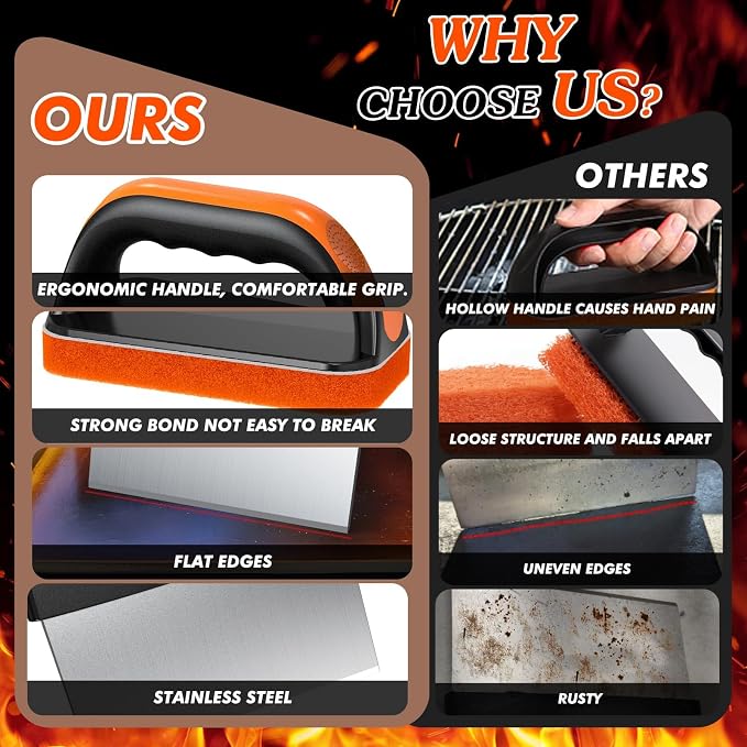 19 in 1 Griddle Cleaning Kit for Blackstone Accessories, Flat Top Grill Cleaning Kit w/Griddle Scraper, 4 Grill Stone, Griddle Brush Easy to Remove Stain - 5060