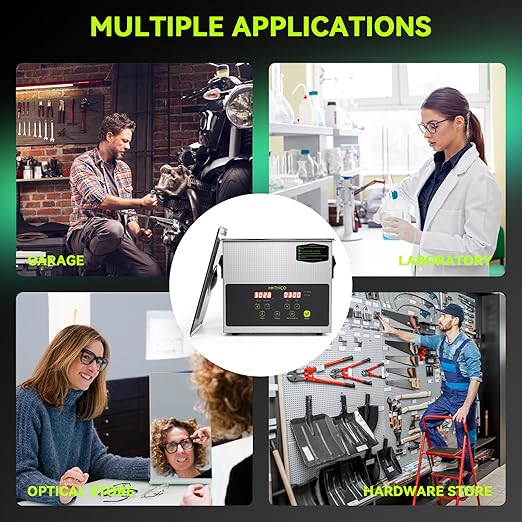 3L Commercial Ultrasonic Cleaner, ECO Mode, Heating, Degas Mode, ECO Energy-Saving Ultrasonic Cleaning Machine Excellent for Labs,Carburetor,Jewelry,Dentures,Automotive & Industrial Parts.