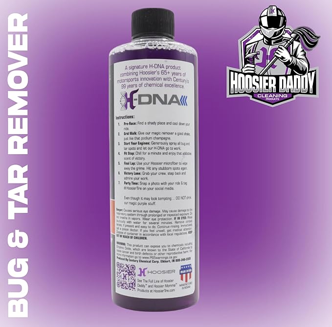 Hoosier Daddy 16oz Car Bug & Tar Remover - Fast-Acting Formula Dissolves Tough Bugs, Tar, & Sap - Easy Spray-On, Wipe-Off Solution for a Spotless Polished Finish + Air Freshener (2-Pack)