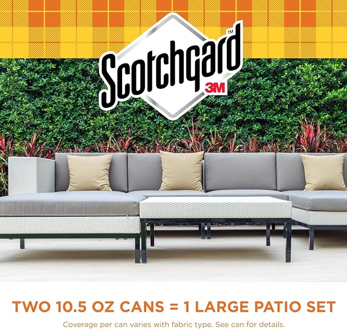 Scotchgard Water & Sun Shield Outdoor Fabric Protector Spray – UV Blocking & Waterproofing Fabric Guard for Patio Furniture, Cushions, Umbrellas, Boat Covers & More, 10.5 oz Aerosol (Pack of 2)