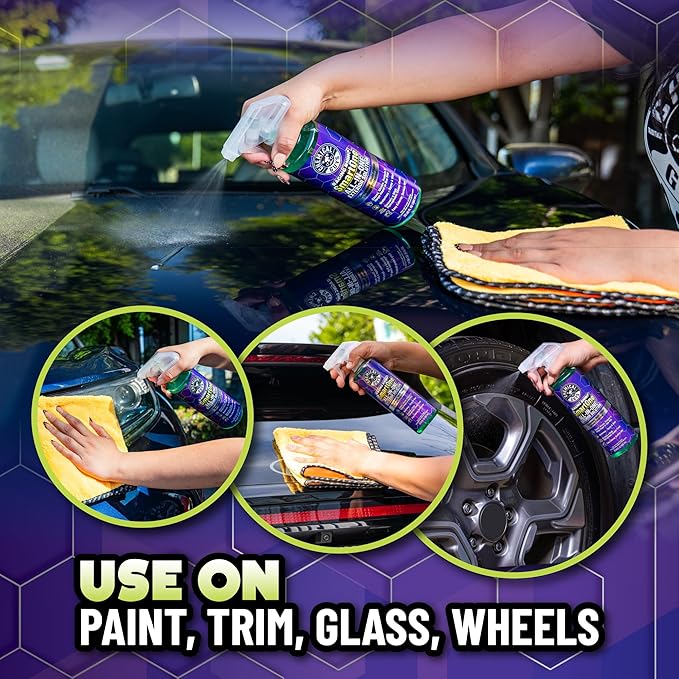 Chemical Guys Raging Rhino Waterless Car Wash And Quick Detailer Spray (20 Fl Oz) With Total Interior Cleaner (16 Fl Oz) & 3 Premium Microfiber Towels - 5 Items