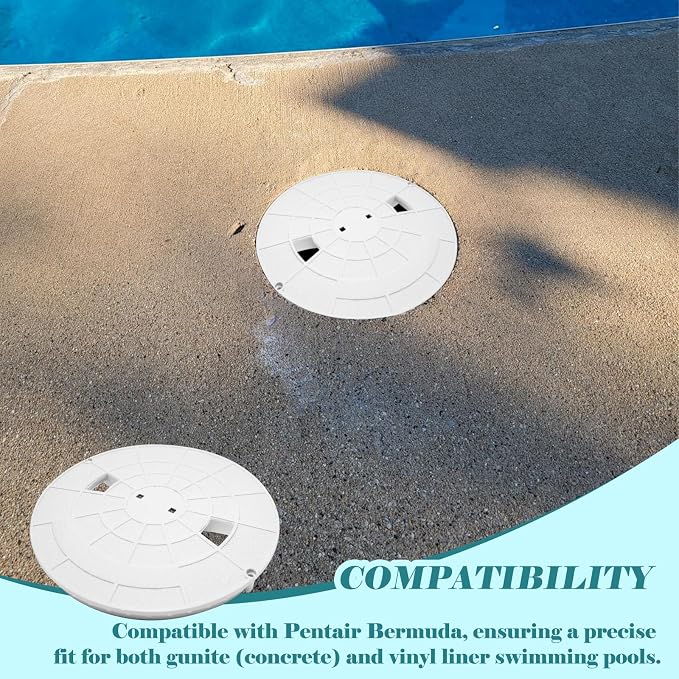 516215 Skimmer Lid, Compatible with Pentair/PacFab Bermuda, 9-3/16"od, White.