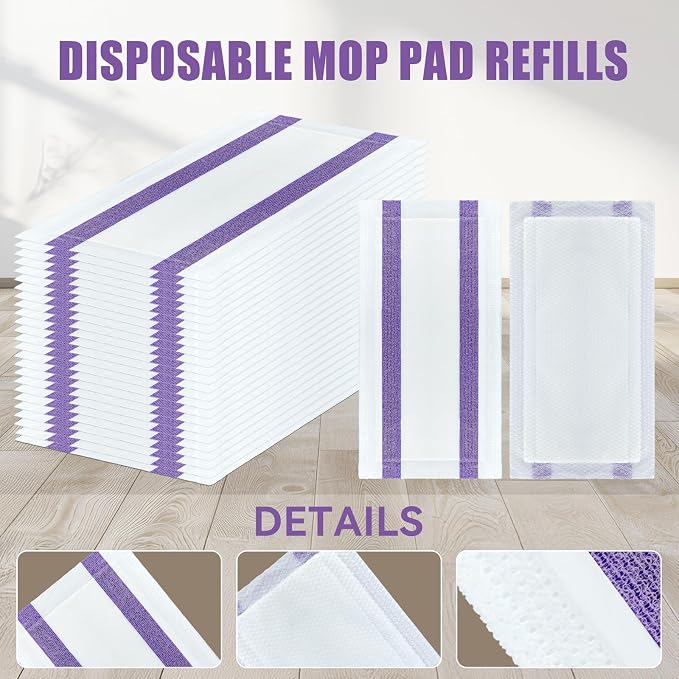 DOCXCDO 80 Pack Disposable Mop Pad Refills for Swiffer Wet Jet Spray Mop，Dry&Wet Mopping Pad Compatible with Swiffer Wet Jet and Any Model of Velcro Mop，Multi Surface WetJet Pad for Floor Cleaning