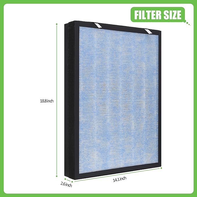HSP002 Replacement Filter, 2 Pack Compatible with HSP002 Smart True HEPA Air Purifier 2.0
