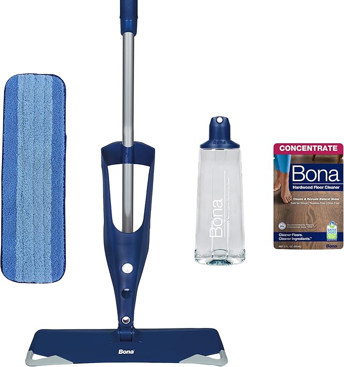 Bona Hardwood Floor Premium Spray Mop & Bona Microfiber Cleaning Pad for Hardwood & Hard Surface Floors - 3 Pack & Bona Hardwood Floor Cleaner Refill - 128 fl oz