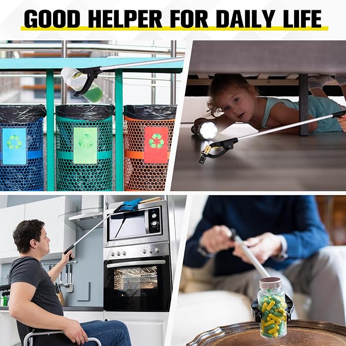 Sabary 20 Pcs Grabber Reacher Trash Pickers Bulk Tool 30'' Spring Earth Day Long Upper School Litter Cleanup Heavy Duty Handy Mobility Aids Pick up Lightweight Nonslip Claw Elderly Arm Extension