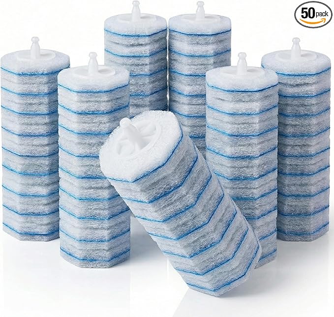 50 Pack Toilet Wand Refill for Clorox – Water-Activated Cleaning Liquid, Rich Foam, Fresh Scent, Sturdy & Non-Breakable, Disposable & Easy to Use