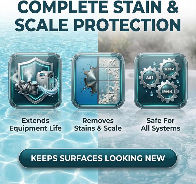 Stain and Scale Control for Hot Tub, Pool Stain Remover, Metal Sequestrant for Pool & Spa, Hot Tub Descaler Support, Mineral Inhibitor, 3 Liter – BubbyShine