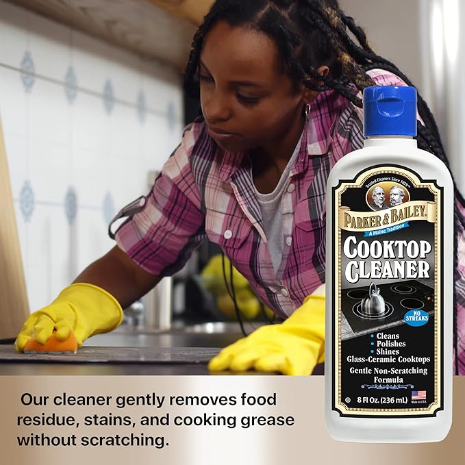 Parker & Bailey Kitchen Cleaning Kit – Granite & Stone Cleaner Spray, Cabinet Cream Wood Restorer, Cooktop Cleaner for Glass & Ceramic – Multi Surface Kitchen Care Bundle