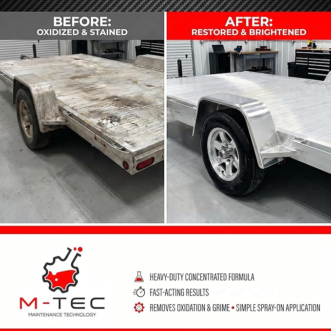 M-Tec Aluminum Brightener Concentrate, Heavy-Duty Aluminum Cleaner for Trailers, Wheels, Tanks & Boats, 1 Gallon Concentrate
