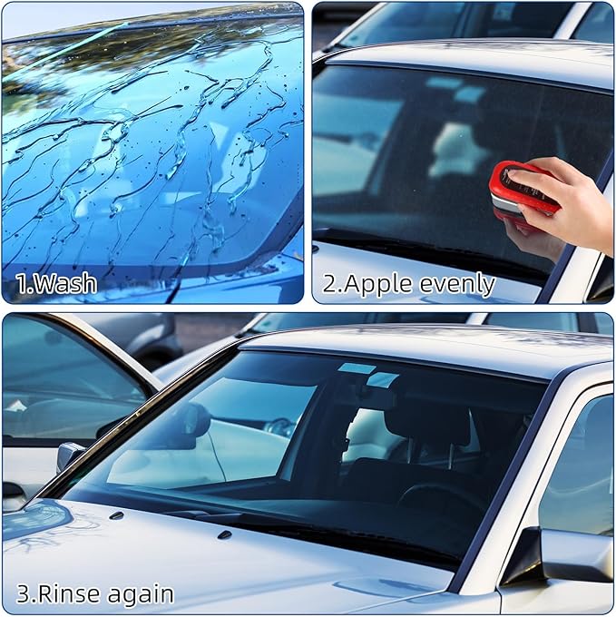 2Pack Automotive Oil Film Cleaning Brush for Car Windows, Glass Cleaning Board, Oil Film Brush Improves Clarity and Visibility, Car Glass O il Film Remover