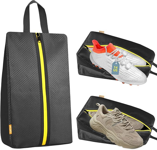 SelfTek Smell Proof Shoe Bags for Travel - Cleat Bags for Sports Smell Proof, Water-Resistant Travel Shoe Organizer with Active Carbon Fabric, Lightweight Gol-f soccer cleats Shoe Bag