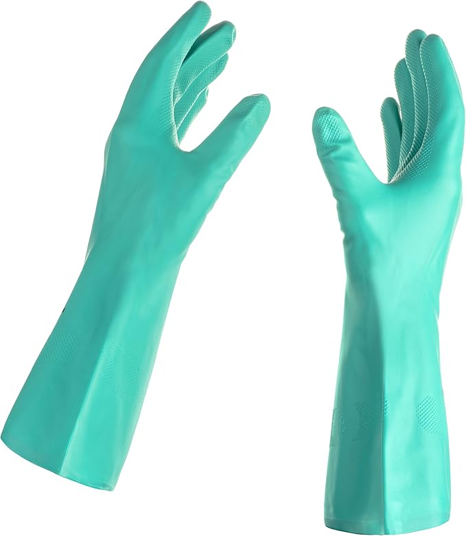 Tusko Products Best Nitrile Rubber Cleaning, Household, Dishwashing Gloves, Latex Free, Vinyl Free, Reusable not Disposable, Extra Large XL (1 Pair)