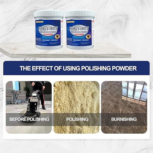 Stone Polishing Powder – for Marble, Granite & Quartz Surfaces, Removes Water Spots & Scratches, Restores Glossy Finish, Great for Kitchen & Bathroom, 2.2LB
