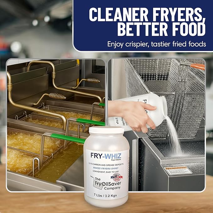 Fry-Whiz 1 Gallon Deep Fryer Cleaner - Commercial Formula for Ovens, Grills & Griddles - No Boil Out Required - Removes Carbon, Grease & Rust - Non-Foaming Food Service Supply