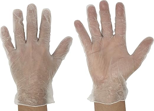 Powder Free, Latex Free, Disposable Vinyl Gloves, Size Extra Large, 10 Packs of 100 Gloves (1,000 gloves)