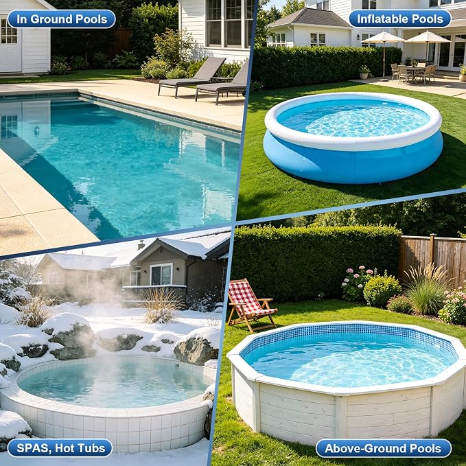 COWSAR Pool Vacuum for Above Ground Pool, VortexForce™ Technology 18.5GPM Strong Suction, 60 Min Runtime Cordless Pool Vacuum with 13.4" Wide Head & 59” Telescopic Pole for Pools/Spas/Hot Tubs, Orange