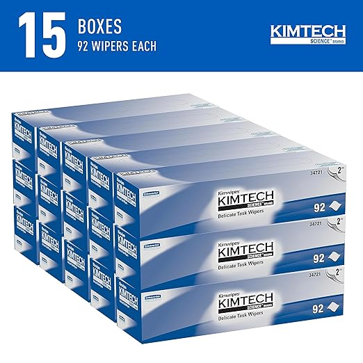 KIMTECH Kimwipes Delicate Task Kimtech Science Wipers (34721), White, 2-PLY, 15 Pop-Up Boxes / Case, 90 Sheets / Box, 1,350 Sheets / Case