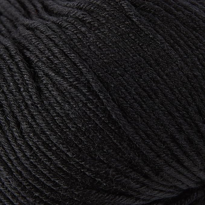 2 Balls Merino Wool Yarn, 12-Ply Luxurious and Soft Yarn for Hand Knitting & Crocheting, 1.76 OZ/50g, 120 yds/110 Meters(Black,2Balls)