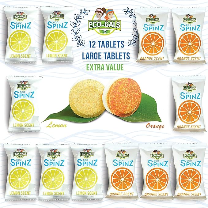 Bundle of Eco-Gals Eco Spinz Disposal Cleaner for Fresher Kitchen and Disposal Plus Eco-Gals' Dish Deputy Dishwasher Magnet to Help With Kitchen Organization