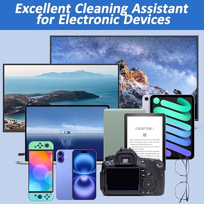 Keyboard Cleaning Kit Laptop Cleaner with 2Oz Computer Screen Cleaner Spray, Multi-Function PC Electronic Cleaner Kit for Car iPad iPhone Pro, Earbuds Macbook Camera Monitor PC, All-in-one with Patent